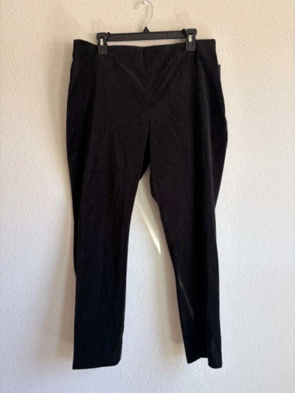 NWT Lauren Ralph Lauren Black Velvet Straight Leg Pants Women Sz 14 Quiet Luxury - Picture 3 of 8